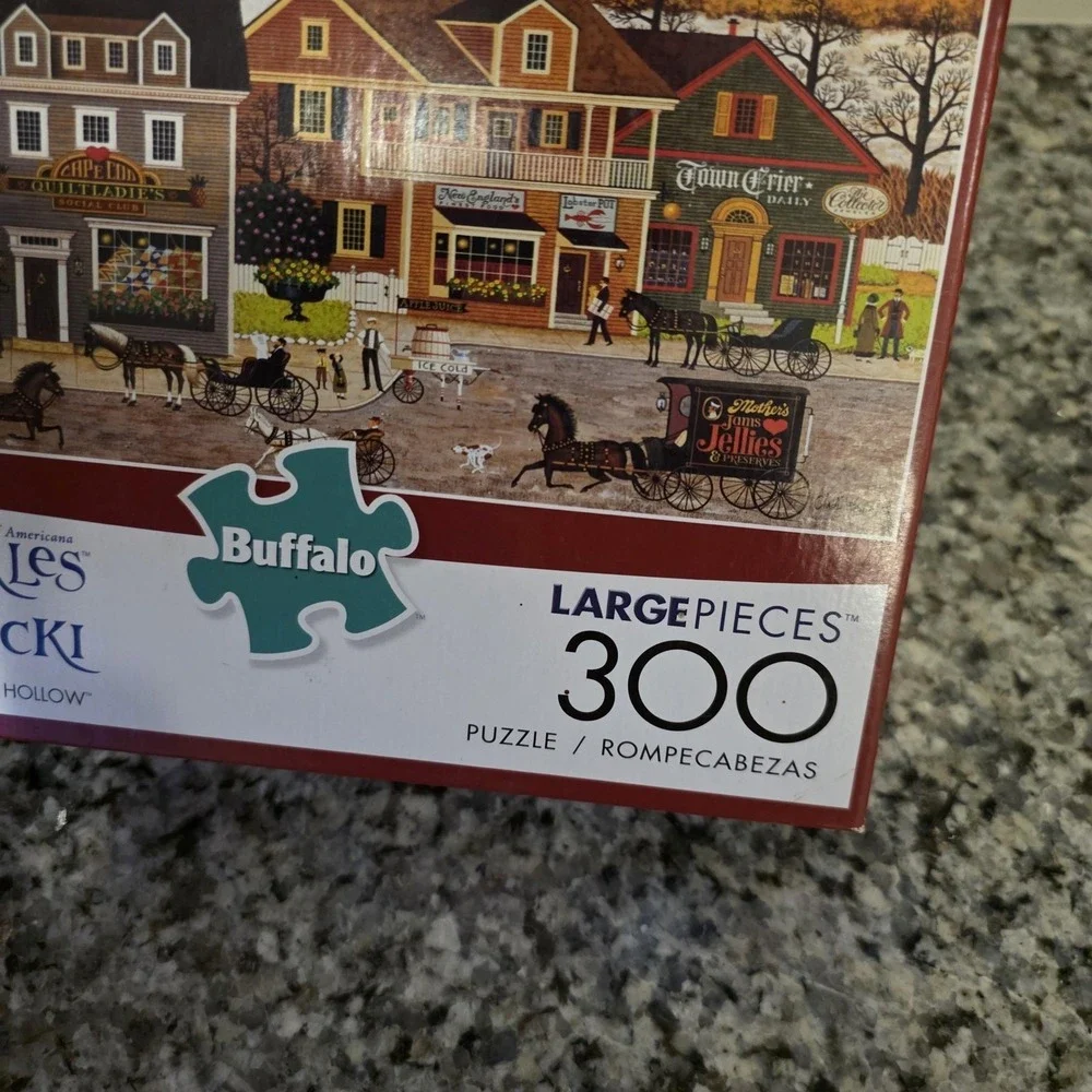 Buffalo Games Charles Wysocki Hawkriver Hollow 300 Pc Jigsaw Puzzle Town Scene